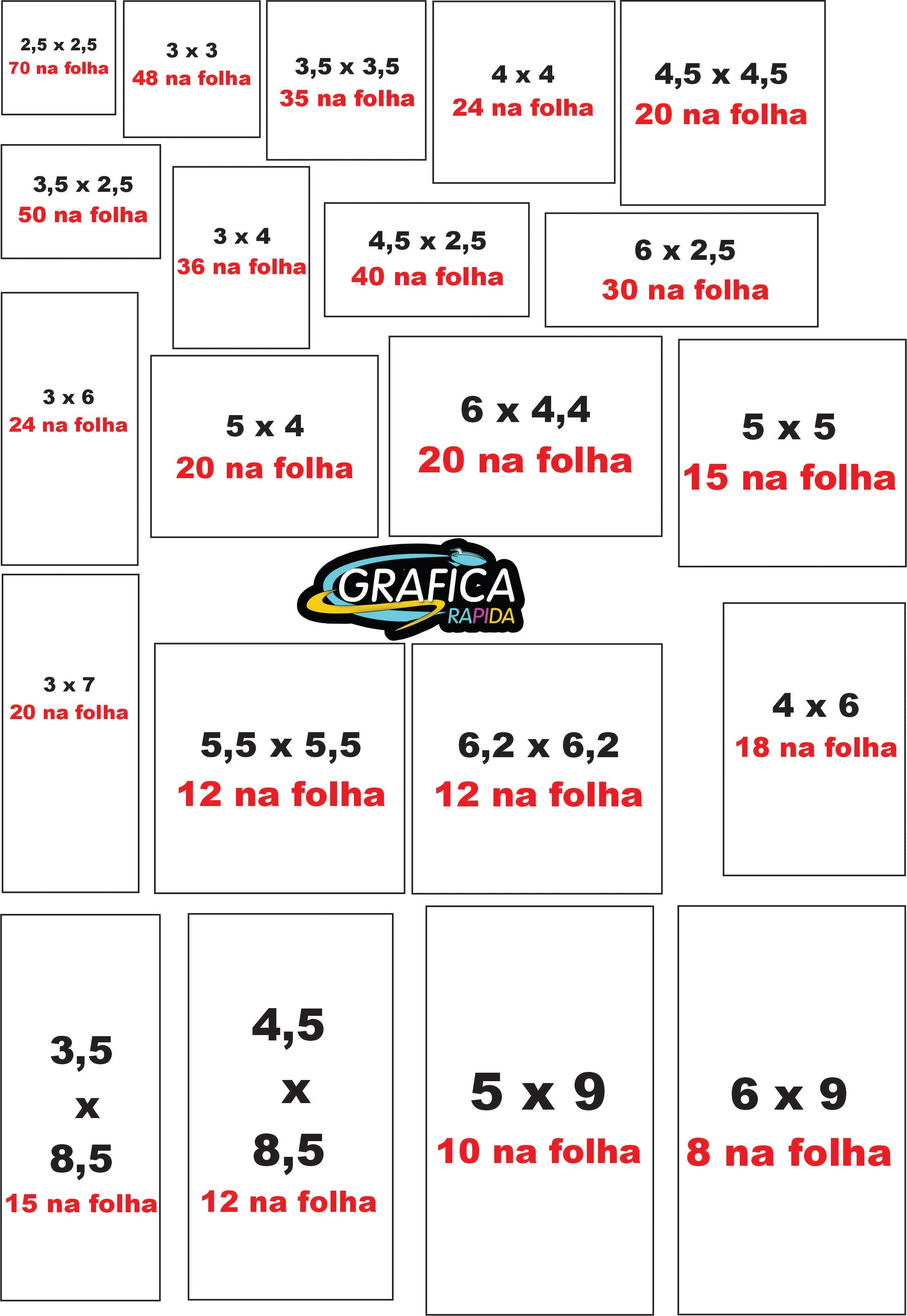 ADESIVO RECORTADO 3 X 3 - 42 UND