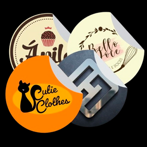 1300 Adesivos 3x3cm - Corte Personalizado